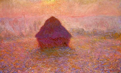 Monte de feno, sol na névoa (Claude Monet) - Reprodução com Qualidade Museu
