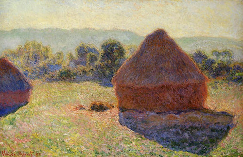 Grainstacks ao sol, meio-dia (Claude Monet) - Reprodução com Qualidade Museu