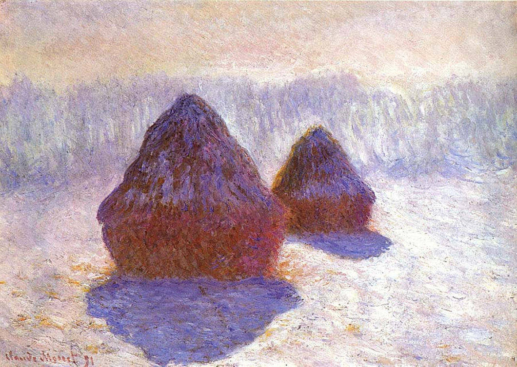 Efeito Gelo Branco Grainstacks (Claude Monet) - Reprodução com Qualidade Museu