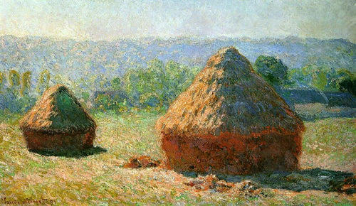 Grainstacks no final do verão, efeito da manhã (Claude Monet) - Reprodução com Qualidade Museu