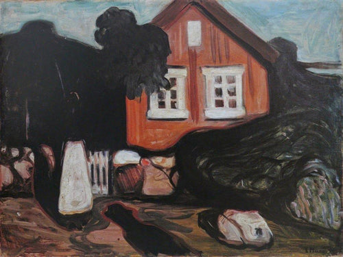 House In Moonlight (Edvard Munch) - Reprodução com Qualidade Museu