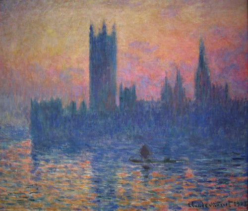 Casas do Parlamento no inverno (Claude Monet) - Reprodução com Qualidade Museu