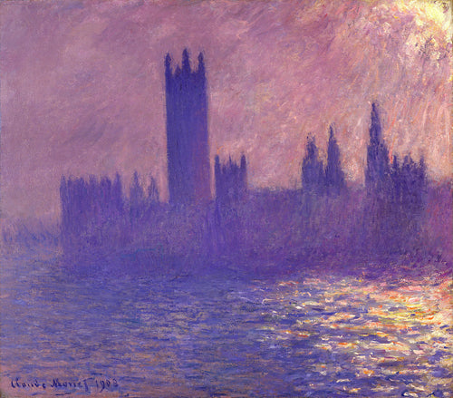 Efeito da luz solar nas Casas do Parlamento (Claude Monet) - Reprodução com Qualidade Museu