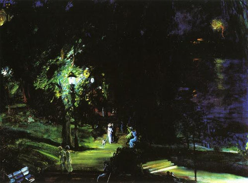 Noite de verão, Riverside Drive (George Bellows) - Reprodução com Qualidade Museu