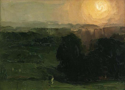 Sunset Jersey Hills (George Bellows) - Reprodução com Qualidade Museu