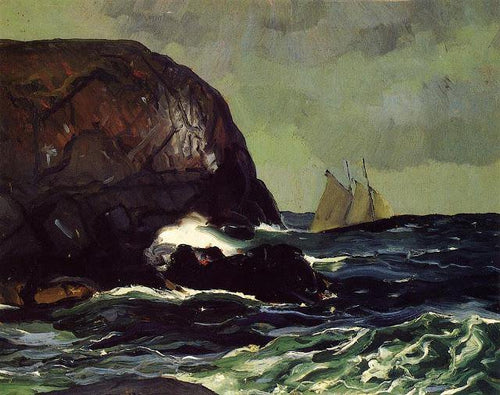 Batendo no mar (George Bellows) - Reprodução com Qualidade Museu