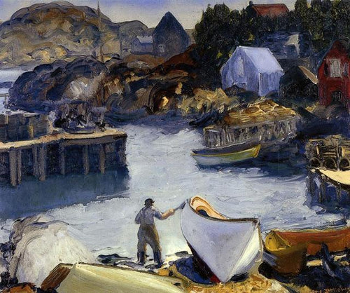 Limpando Seu Barco Lagosta (George Bellows) - Reprodução com Qualidade Museu