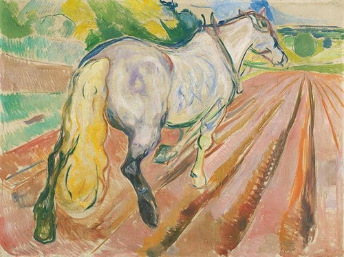 Cavalo branco visto de trás (Edvard Munch) - Reprodução com Qualidade Museu