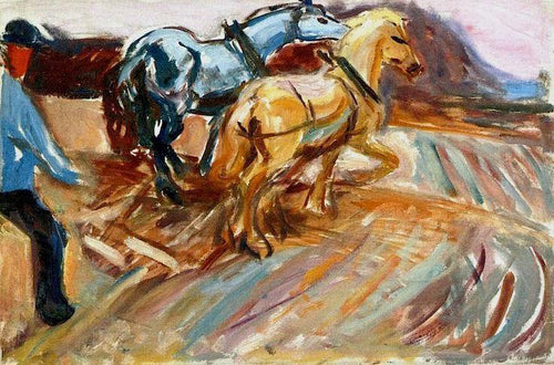 Atrás do arado (Edvard Munch) - Reprodução com Qualidade Museu