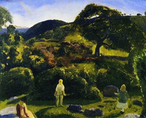 Crianças e verão entre os arbustos (George Bellows) - Reprodução com Qualidade Museu