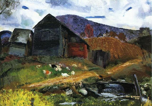 Old Barn In Shady Valley (George Bellows) - Reprodução com Qualidade Museu
