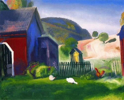 Barnyard And Chickens (George Bellows) - Reprodução com Qualidade Museu