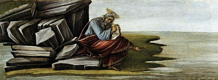 St John On Patmos-San Marco - Retábulo (Sandro Botticelli) - Reprodução com Qualidade Museu