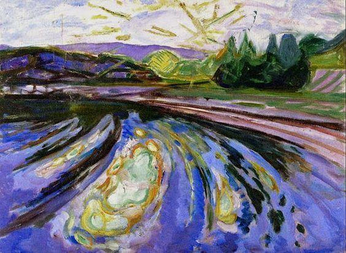 Ondas contra a costa (Edvard Munch) - Reprodução com Qualidade Museu