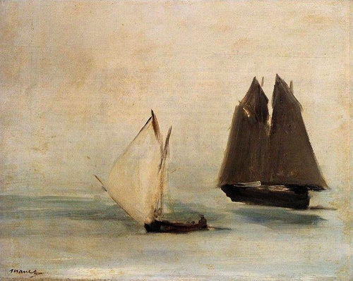 Dois Barcos Pesqueiros (Edouard Manet) - Reprodução com Qualidade Museu