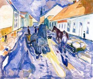 Cavalo em fuga na rua (Edvard Munch) - Reprodução com Qualidade Museu