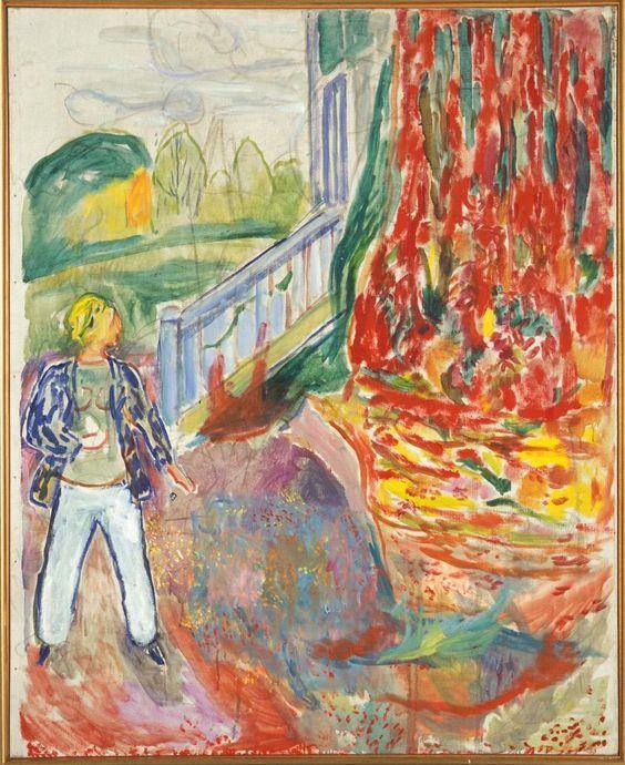 Mulher nos degraus da varanda (Edvard Munch) - Reprodução com Qualidade Museu