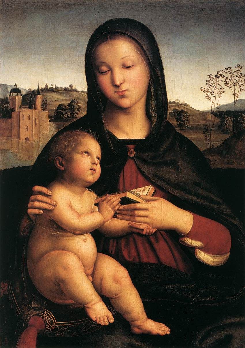 Madonna e criança com livro (Rafael) - Reprodução com Qualidade Museu