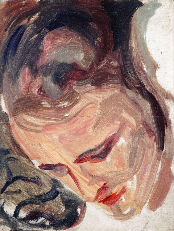 Cabeça Feminina (Edvard Munch) - Reprodução com Qualidade Museu