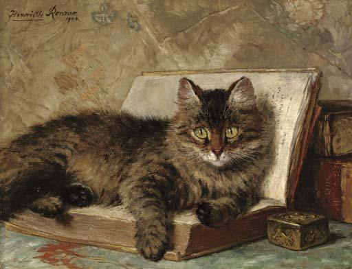 O gato sábio (Henriette Ronner-Knip) - Reprodução com Qualidade Museu