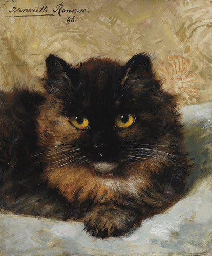 Um gatinho (Henriette Ronner-Knip) - Reprodução com Qualidade Museu