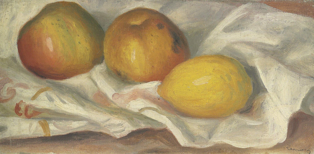Duas Maçãs E Um Limão (Pierre-Auguste Renoir) - Reprodução com Qualidade Museu