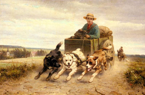 The Dog Cart (Henriette Ronner-Knip) - Reprodução com Qualidade Museu