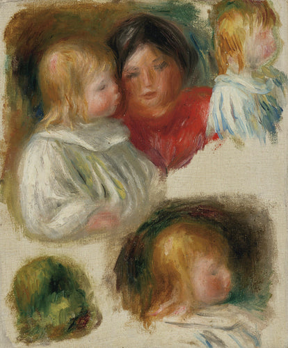 Estudo de mulheres e crianças (Pierre-Auguste Renoir) - Reprodução com Qualidade Museu