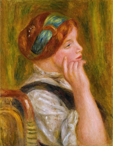 Retrato de mulher com faixa verde - Replicarte