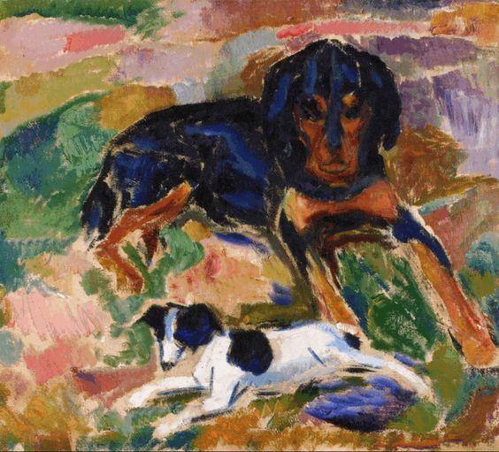 Cachorro Grande e Pequeno (Edvard Munch) - Reprodução com Qualidade Museu
