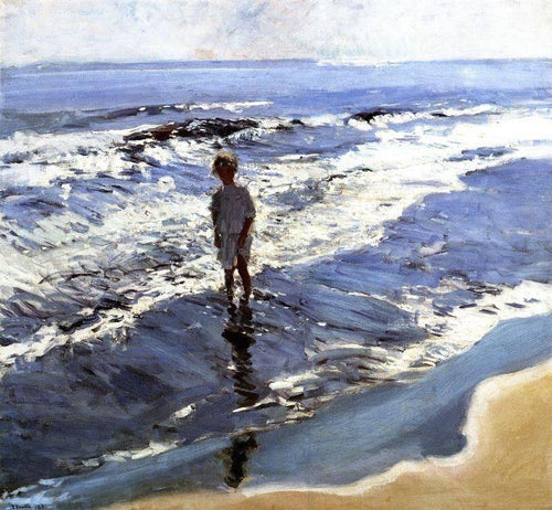 Jovem em um mar prateado (Joaquin Sorolla) - Reprodução com Qualidade Museu