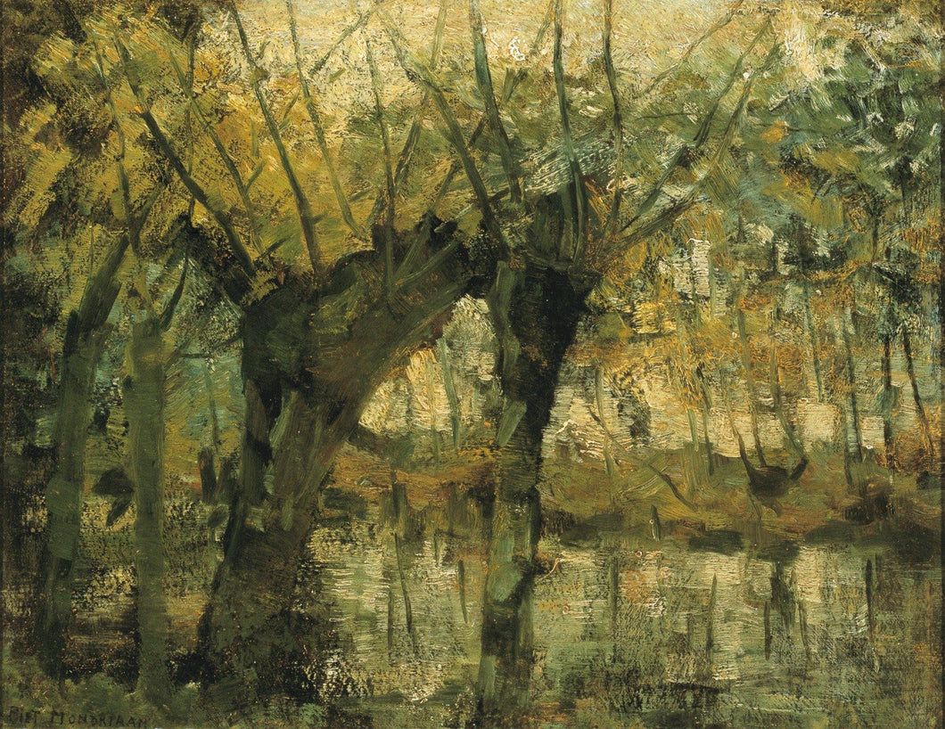 Willow Grove - Impressão de luz e sombra (Piet Mondrian) - Reprodução com Qualidade Museu