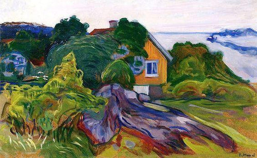 A Casa do Fiorde (Edvard Munch) - Reprodução com Qualidade Museu