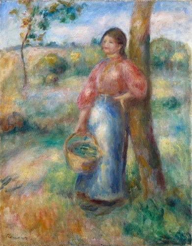 Mulher Camponesa Com Uma Cesta (Pierre-Auguste Renoir) - Reprodução com Qualidade Museu