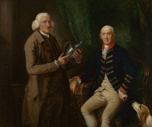 Retrato de William Anne Hollis, 4º conde de Essex, apresentando uma xícara a Thomas Clutterbuck de Watford
