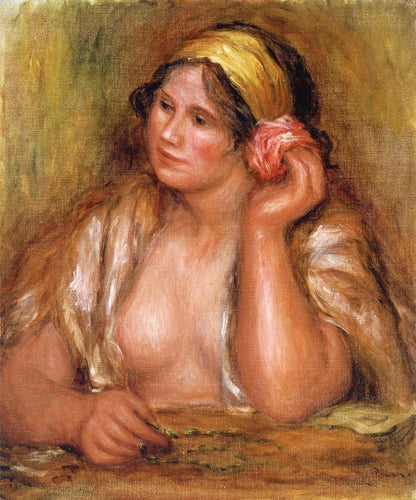 Gabrielle com um colar verde (Pierre-Auguste Renoir) - Reprodução com Qualidade Museu