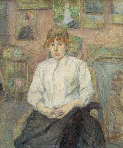 Carmen Gaudin no estúdio de artistas (Henri de Toulouse-Lautrec) - Reprodução com Qualidade Museu