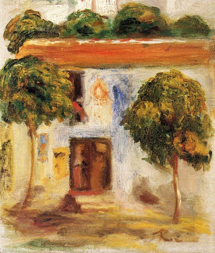 Árvores na frente da casa (Pierre-Auguste Renoir) - Reprodução com Qualidade Museu