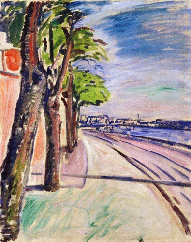 Árvores junto ao canal (Edvard Munch) - Reprodução com Qualidade Museu