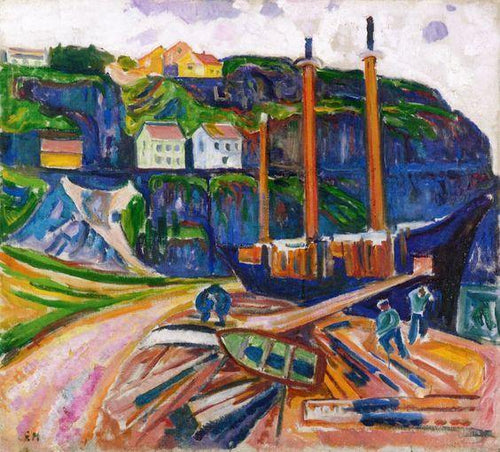 Navio sendo sucateado (Edvard Munch) - Reprodução com Qualidade Museu