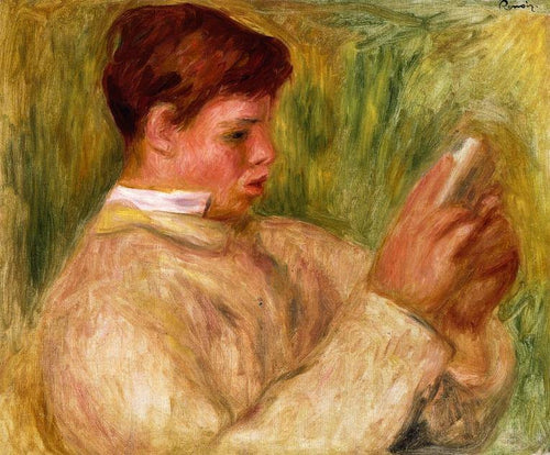 Jean Renoir Reading (Pierre-Auguste Renoir) - Reprodução com Qualidade Museu