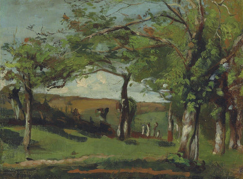 Árvores dispersas em terreno inclinado (Piet Mondrian) - Reprodução com Qualidade Museu