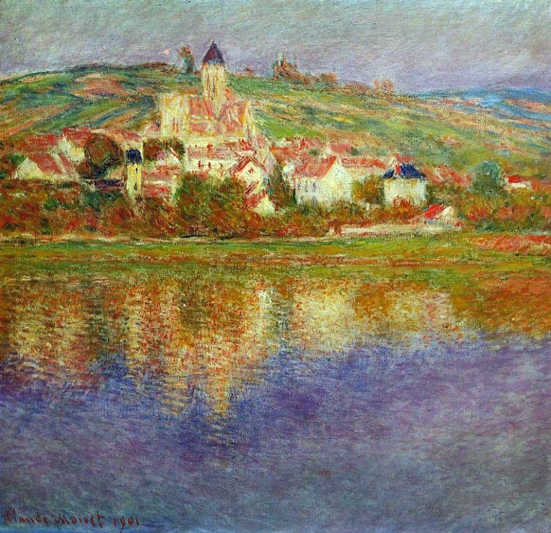 Vetheuil, efeito rosa (Claude Monet) - Reprodução com Qualidade Museu