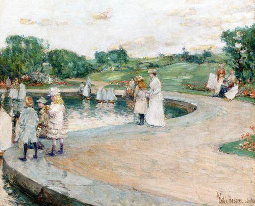 Children In The Park, Boston (Childe Hassam) - Reprodução com Qualidade Museu