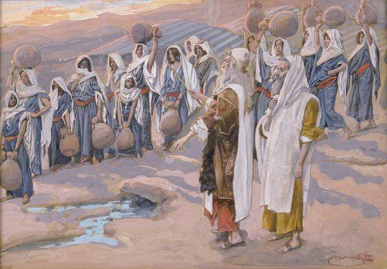 Moisés fere a rocha no deserto