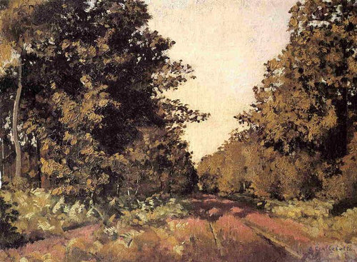 Yerres, Woods At La Grange, Path Of The Great Ha-Ha (Gustave Caillebotte) - Reprodução com Qualidade Museu
