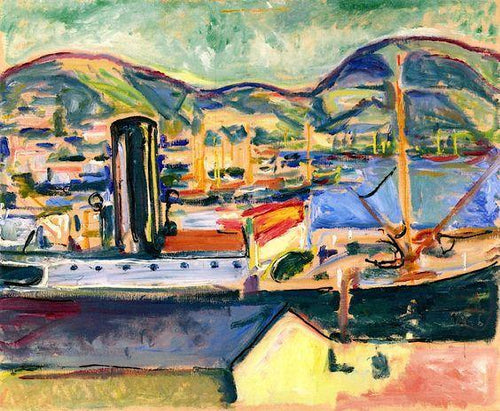 Bergen Harbour (Edvard Munch) - Reprodução com Qualidade Museu