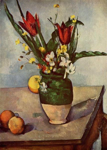Natureza morta, tulipas e maçãs (Paul Cézanne) - Reprodução com Qualidade Museu