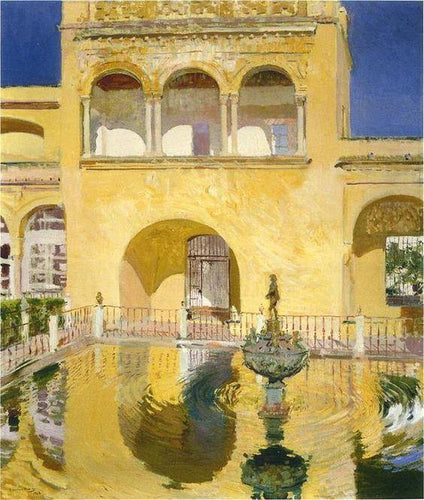 O Alcázar de Sevilha (Joaquin Sorolla) - Reprodução com Qualidade Museu