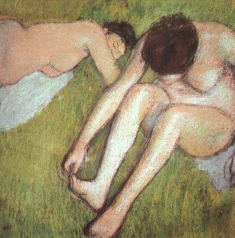 Banhistas na grama (Edgar Degas) - Reprodução com Qualidade Museu
